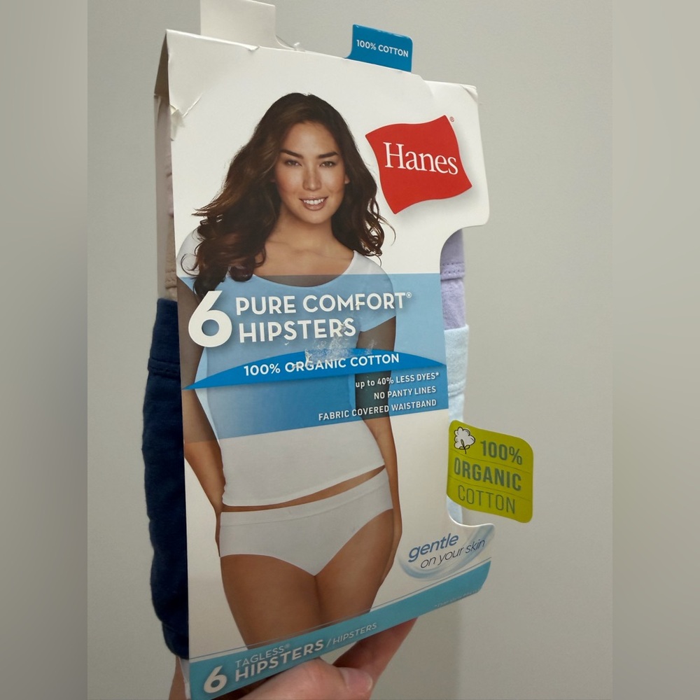 Hanes Organic Cotton Hipsters 6 pack